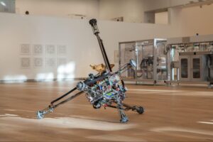 A photo of the AI art learning robot, Dai